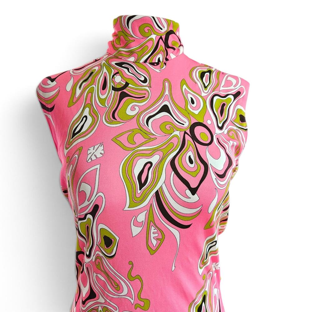 Emilio Pucci Midi Dress High-Neck Open Back Silk Blend Africana Print - 8 - Picture 9 of 9